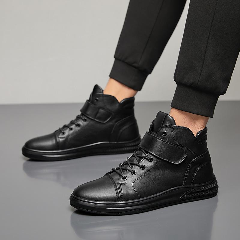 Brand High Quality Genuine Leather Men'S Boots Basic Men Casual Shoes Fashion Ankle Boots For Men Winter Snow Boots With Fluff