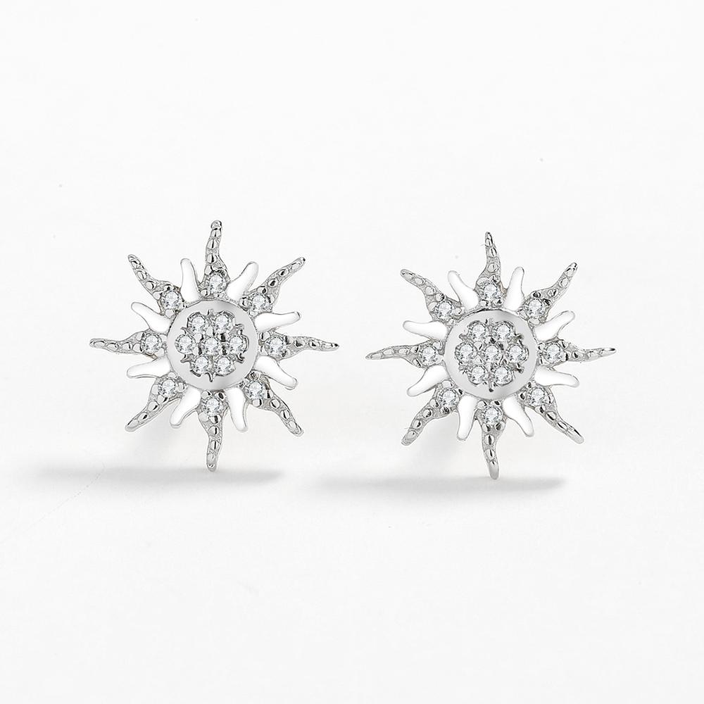 

Изысканные круглые серьги-гвоздики с подсолнухом, модные серебряные серьги 925 пробы для женщин, стерлинговое серебро со снежинками, подарок на день Святого Валентина, ювелирные изделия, серебряные серьги серебряный