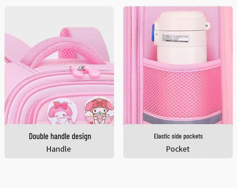 Kuromi Spine Protection Backpack for Grades 3-6 Girls