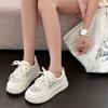 Bread little white shoes women's 2025 summer thin leather mesh breathable comfortable versatile casual sports thick baseplate shoes