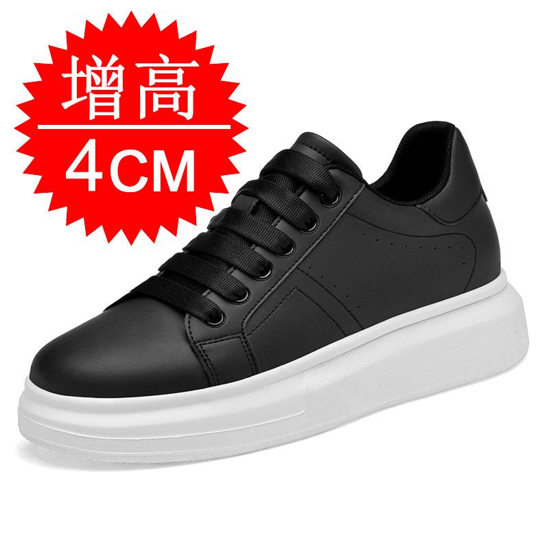 Tênis Esportivos Brancos com Cadarço para Homens, Aumento de Altura Invisível, Sapatos Elevatórios, Tamanho Maior 6cm 8cm 10cm, Elevação Invisível