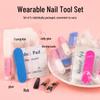 5-Piece Manicure Set: Press-on Nails, Glue, Nail File, Jelly Glue, Cotton Pads