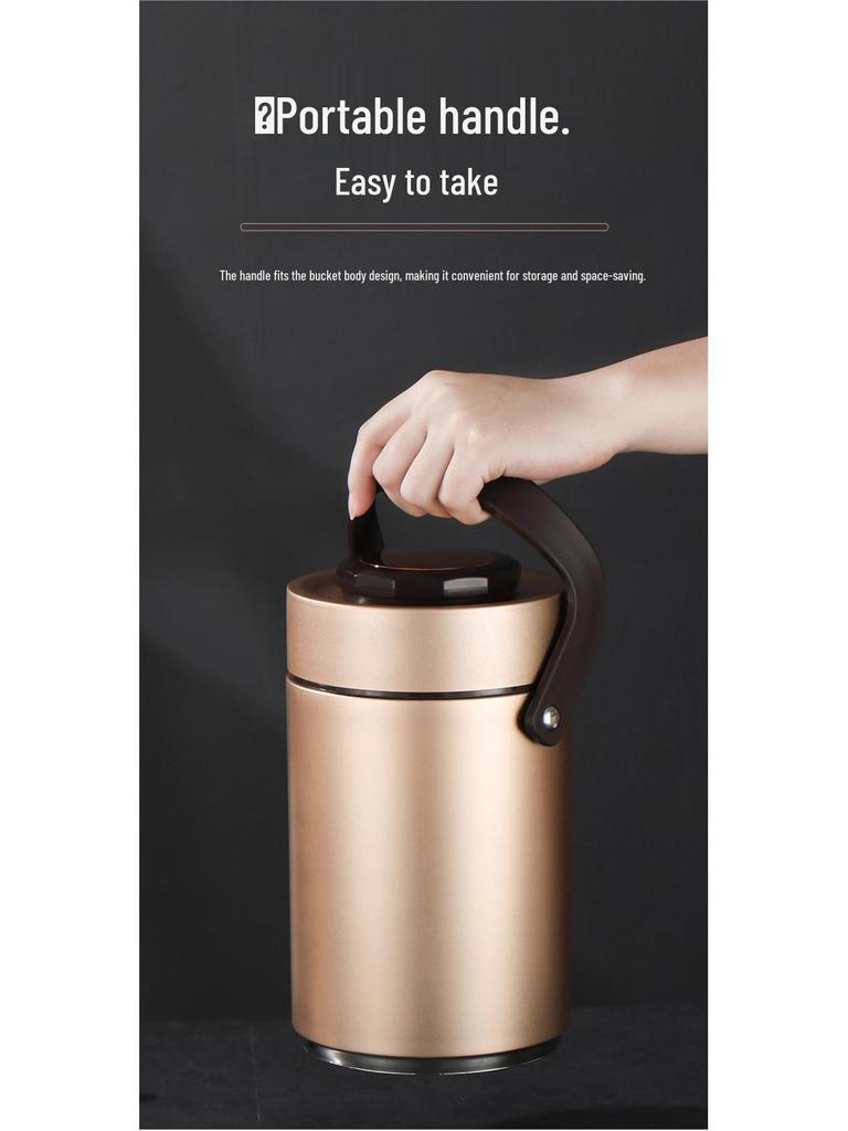 Stainless Steel 3-Layer Insulated Lunch Box, Large Capacity for Students & Office Workers, Compartmented & Portable