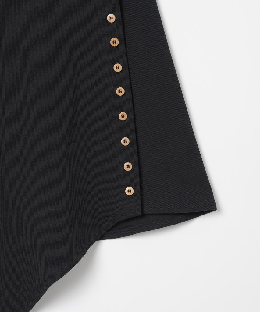 Milo Woman Ribbed Button Mini Skirt [Black]