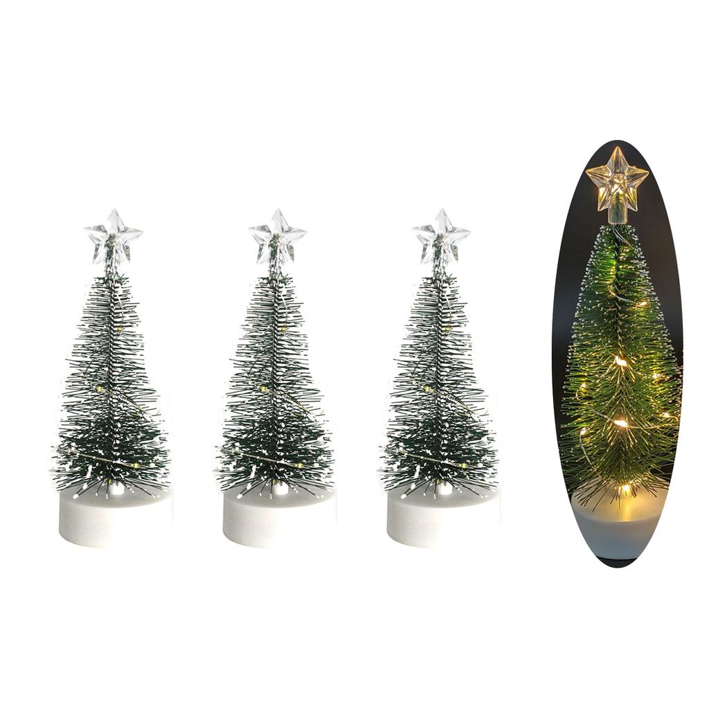 Durable Mini Artificial Snow Simulation Frost Pine Christmas Tree Decorations Add Holiday Spirit with Delicate Ornaments