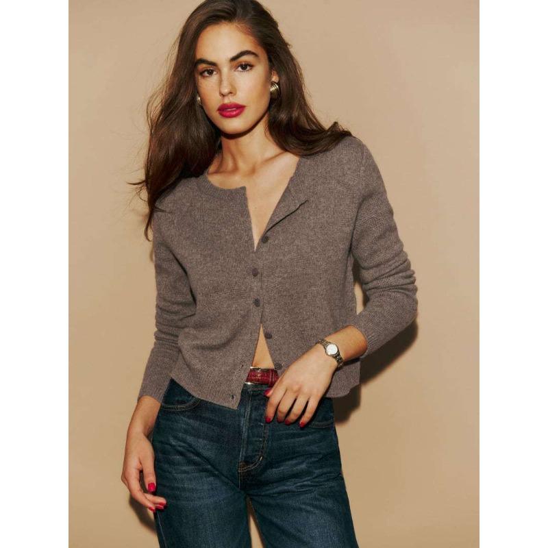 Damen S Langarm Strickjacke Knopfleiste Lässiges Oberteil