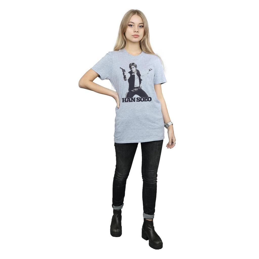 Star Wars Womens/Ladies Han Solo Retro Photo Cotton Boyfriend T-Shirt