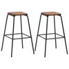 Day and Night - Day and Night Kitchen Stools 2 Pcs Solid Pine Wood and Black Steel