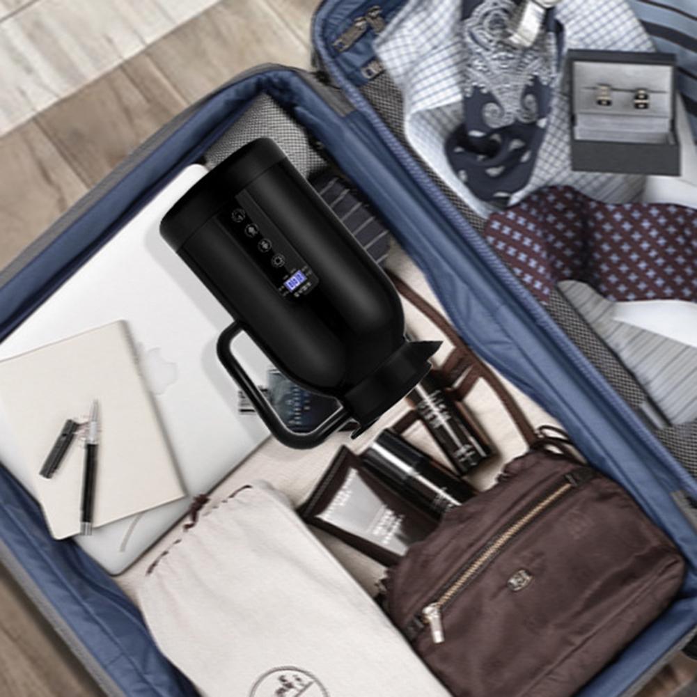 Car Portable Hot Kettle 1300ML Portable Insulated Kettles Temperature Control LCD Display 304 Stainless Steel for Vehicle Travel