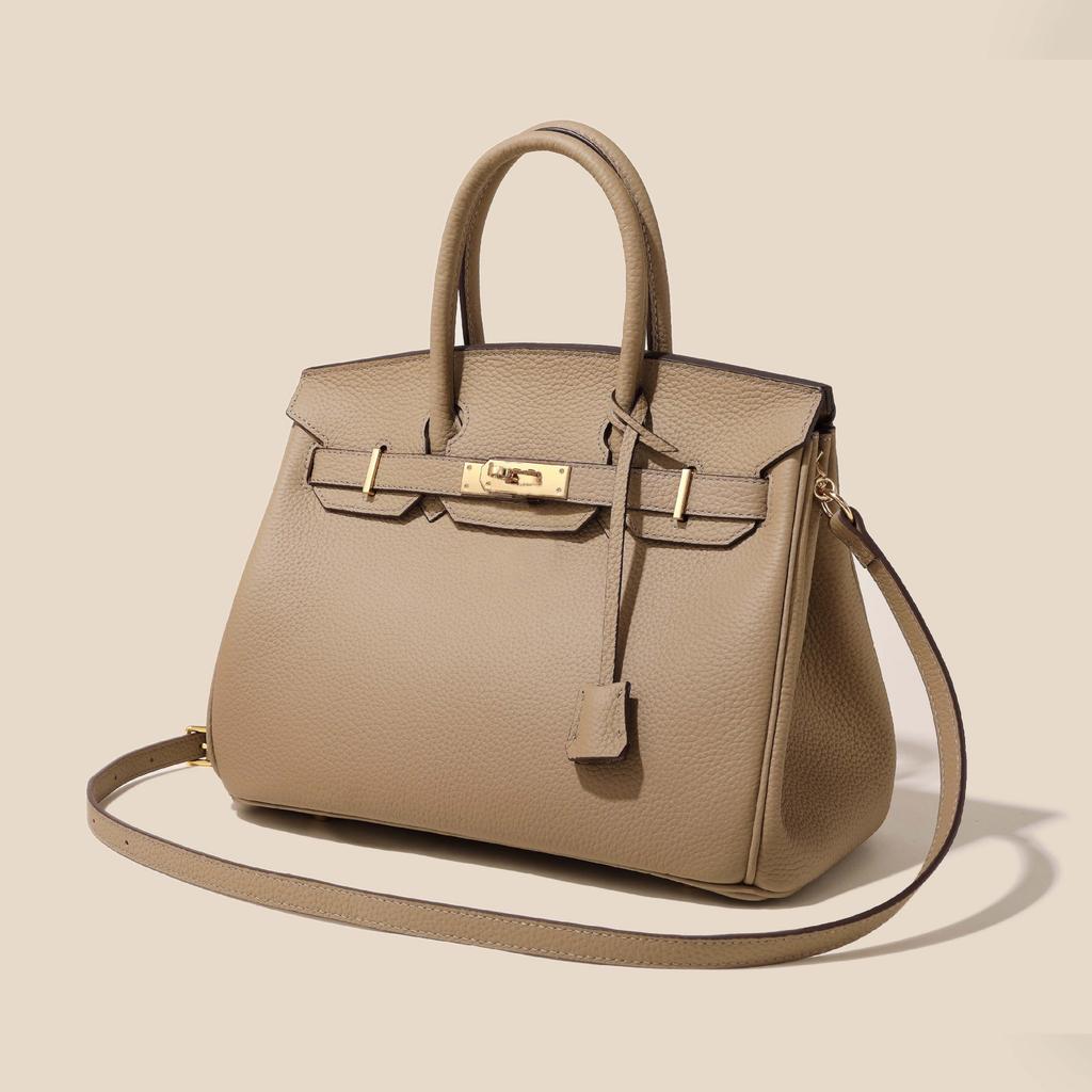 First Layer Cowhide Platinum Bag, High-end Fashion Temperament, Genuine Leather Women's Bag, Classic Versatile Handbag Tide