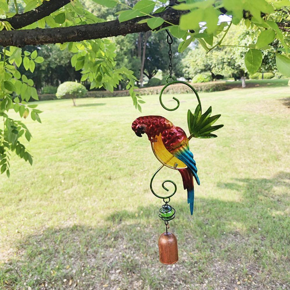 Fashion Creative Bird Wind Chimes Metal Outdoor Indoor Parrot Bell Handmade Retro Ornament