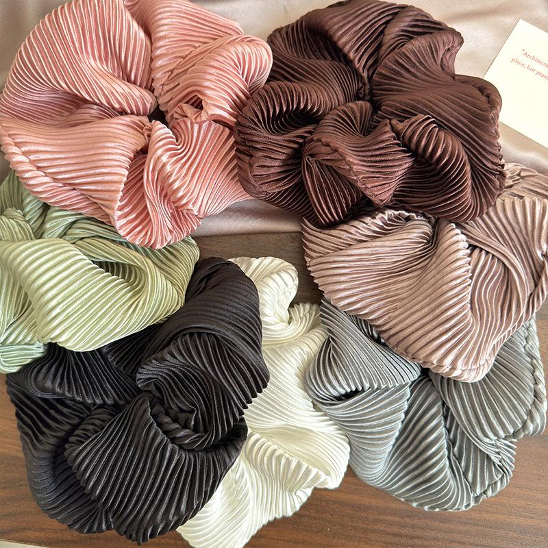 Seidig Cremig Glänzend Große Haargummis Vintage Sanft Einfarbig Haarband Stirnband für Frauen Mädchen Elegant Elastisches Haarband