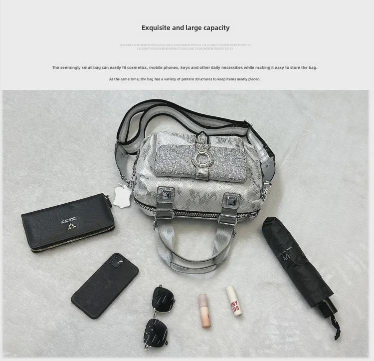 2025 Handtasche im Western-Stil mit Diamanten: Vielseitige Damen-Tragetasche, Schultertasche und Umhängetasche