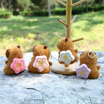 Crooked Dolphin Pulls Rich Flower Kapibara Doll Pendant Plush Toy Bag Jewelry Doll Doll