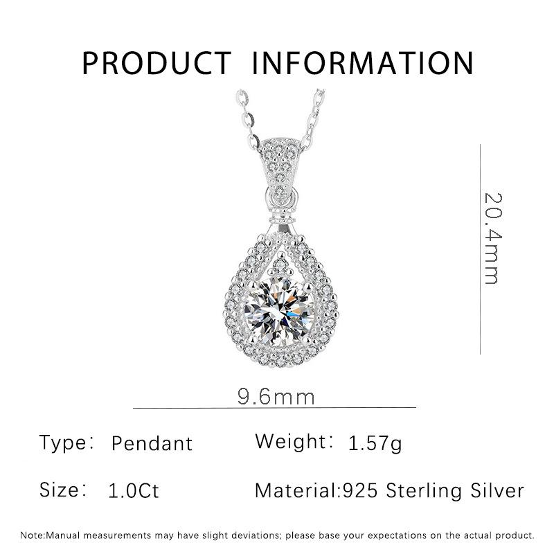 High-End Moissanite Water Drop Pendant Necklace for Women – Elegant, Versatile Gift Jewelry for Girlfriend