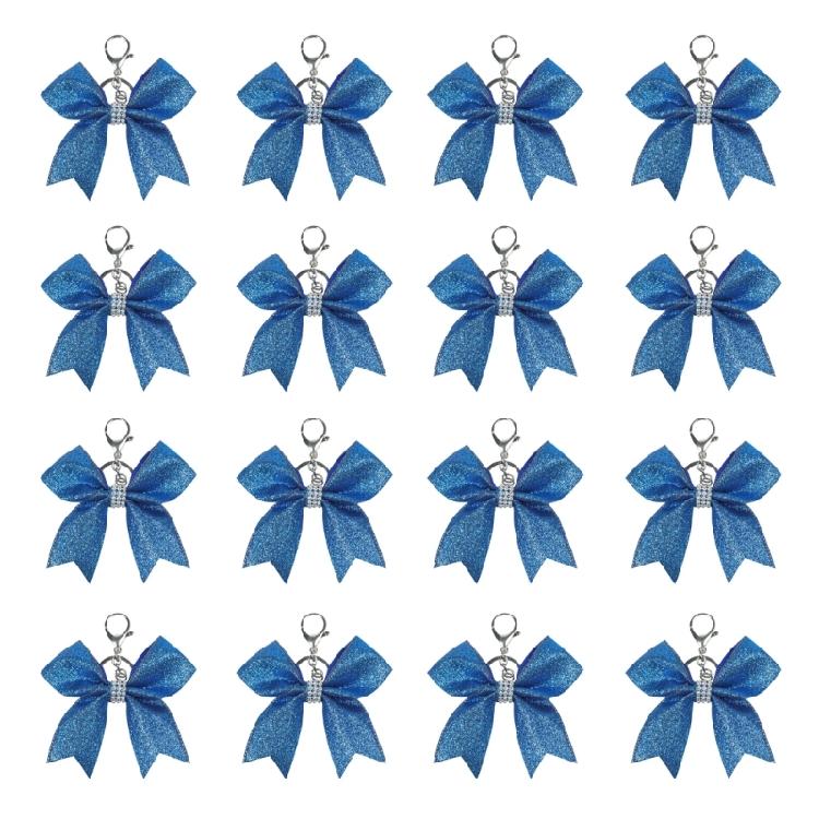 Sophisticated Cheerleader Bowknot Accessory Unique Teen Girl Cheer Bowknot Keyring with Rhinestones Trendy Bag Charm