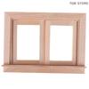 1Pcs 2 Pane Window Miniature Wood Frame 1/12 Dollhouse DIY Furniture Accessory