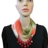 Summer Sunscreen Scarf Gradient Silk Scarf Scarf Resin Necklace Pendant Women's Jewelry Scarf