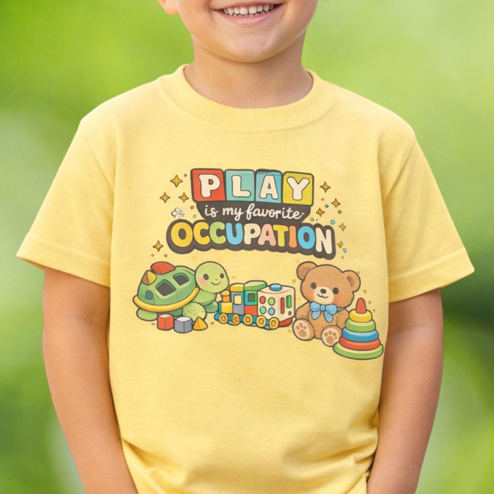 Kids Occupational Therapy Shirt, Play Is My Favorite Occupation Tee, Sensory Toy T shirt, OT shirt Gift For Kids XL