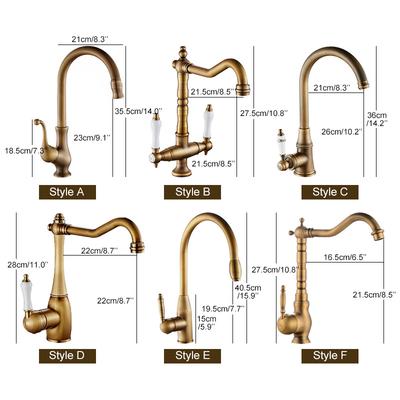 Antique Bronze Kitchen Faucets 360 Rotate Swivel Faucet Hot Cold Water Tap Mixer Kitchen Sink Faucet ELK331