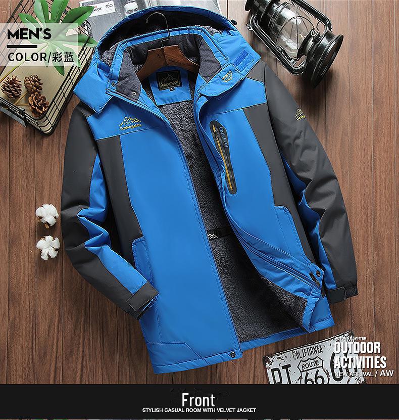 Men's Outdoor Winter Jackets: Thick, Velvet-Lined, Windproof, Waterproof, and Warm Mountaineering Jackets In Large Sizes.