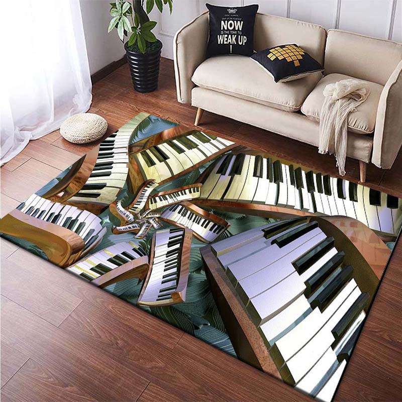 Piano Keys Music Carpet Living Room Rug Home Decoration Anti-Slip Hallway Balcony Doormat Kitchen Bedroom Bathroom Floor Mats