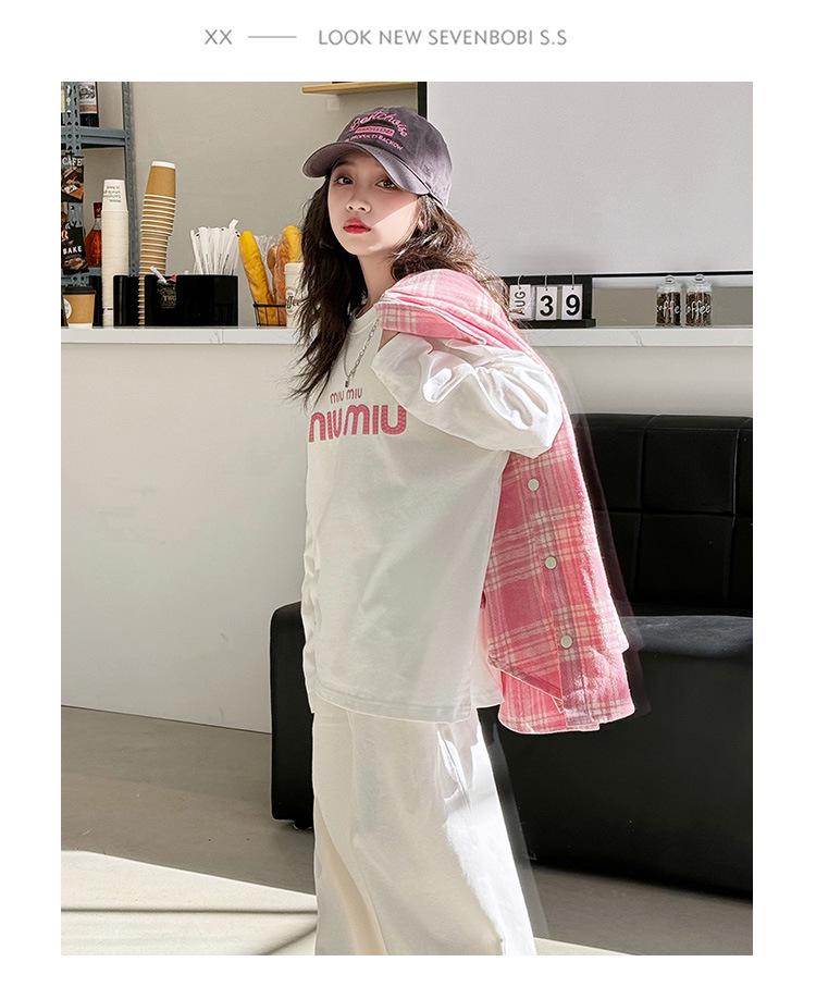 Fashionable 2025 Girls' Korean Style Long Sleeve Spring Top
