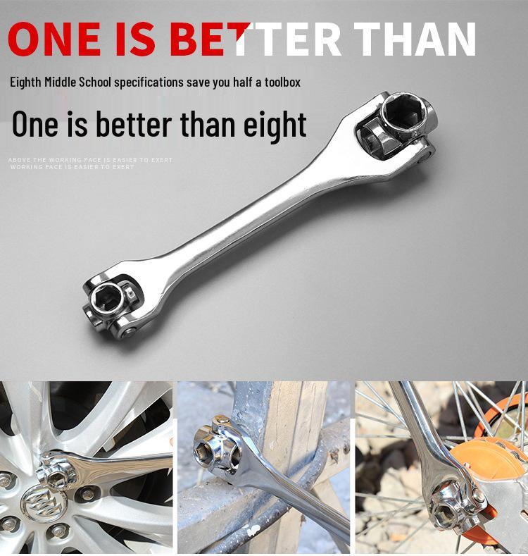 8-in-1 Universal Multi-Head Rotating Socket Wrench