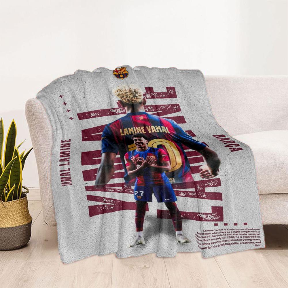 Lamine Yamal's Spanien Fußballstars Decke Bequem Perfekt für Sofa Bett Couch für Alle Anlässe Modern Ideales Geschenk Für Geburtstag Valentinstag