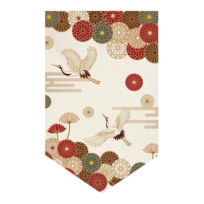 Japanese Curtain Sushi Restaurant Shop Hanging Short Curtain Doorway Triangle Flag Kitchen Noren Rideau Cortinas Home Decor