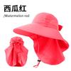Big-brimmed bucket hat women's dew ponytail sun protection hat summer sun hat outdoor sun hat UV protection mountaineering hat