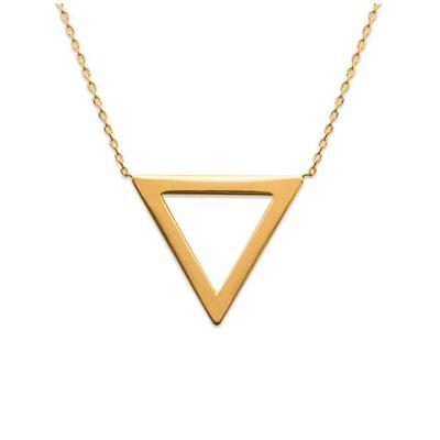 [P1969] - Gold Plated 'Triangle' Necklace - 28x28 Mm