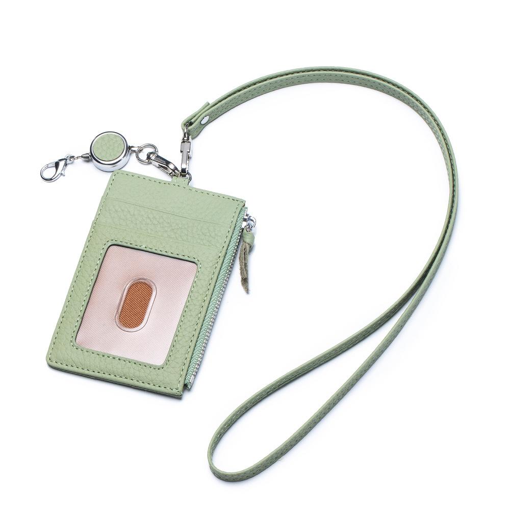 New ID Card Bag, Card Cover, Easy-to-pull Buckle Lanyard Card Bag, Multi-functional Neck ID Cover for Women