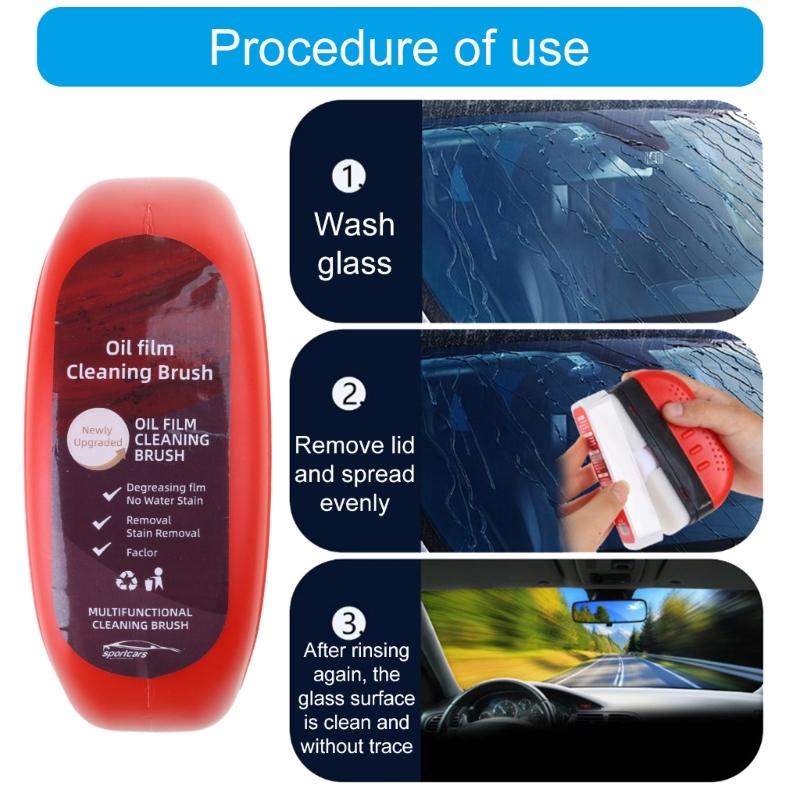 Car Glass Cleaner Brush Universal Auto Windshield Oil Film Remover Glass Coating for Windshield Car Glass Cleaning Board