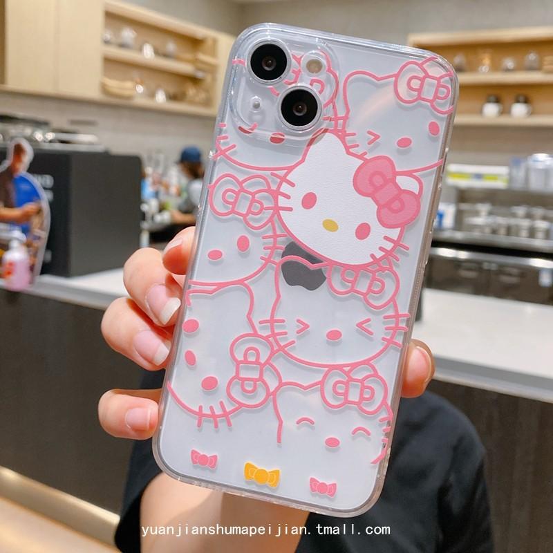 Cute Cartoon Kitty Cat for Apple 13 Mobile Phone Case 11 Couple Iphone15promax All-inclusive Anti-drop