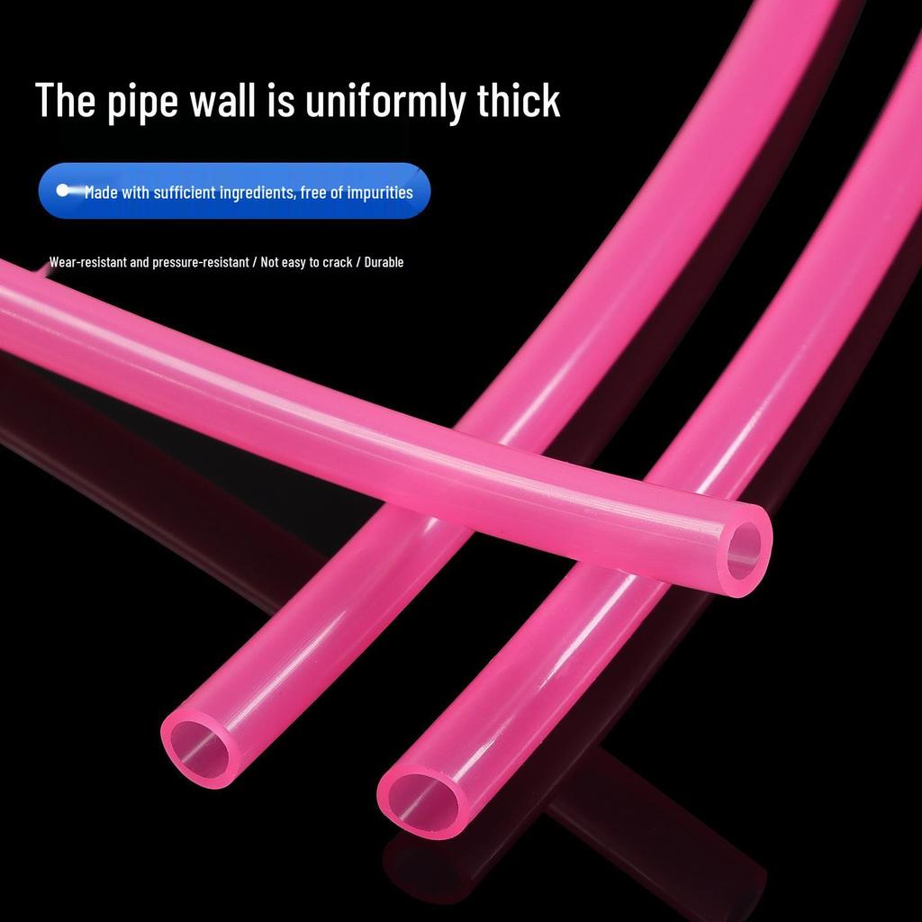 Pink High-Temperature Resistant Silicone Water Pipe - Tear-Resistant, Food-Grade Hose for Household Dispensers