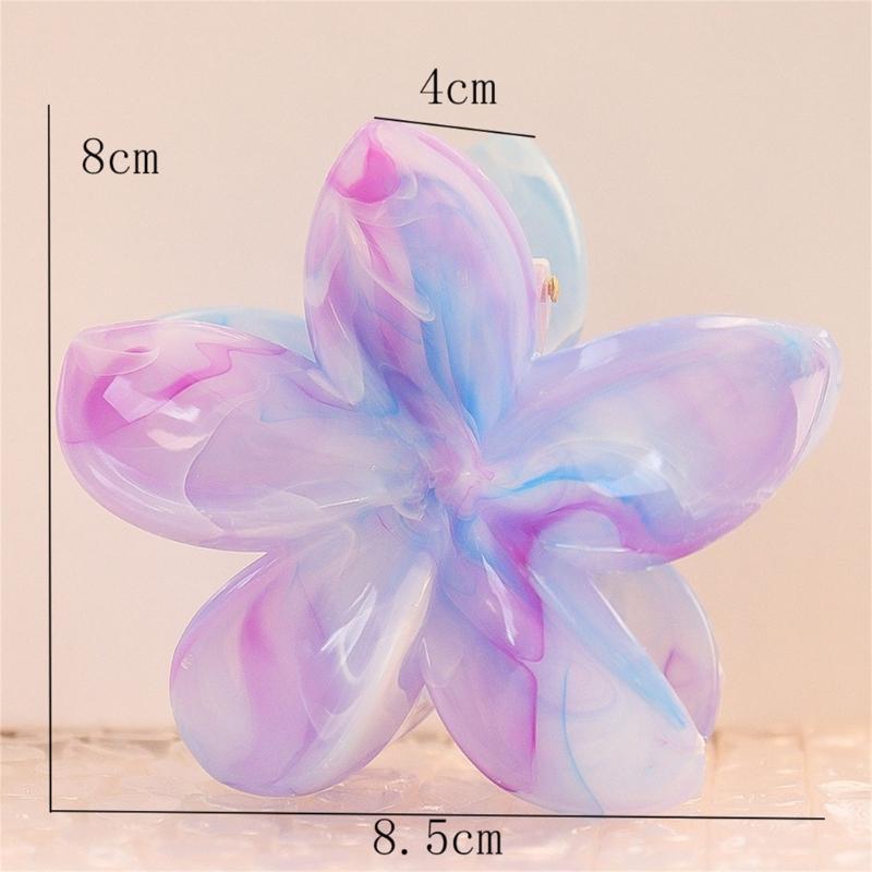Pince à cheveux en forme de fleur Résine Texture marbre Couleur dégradée pour Mariages et Fêtes Usage quotidien Accessoires pour cheveux