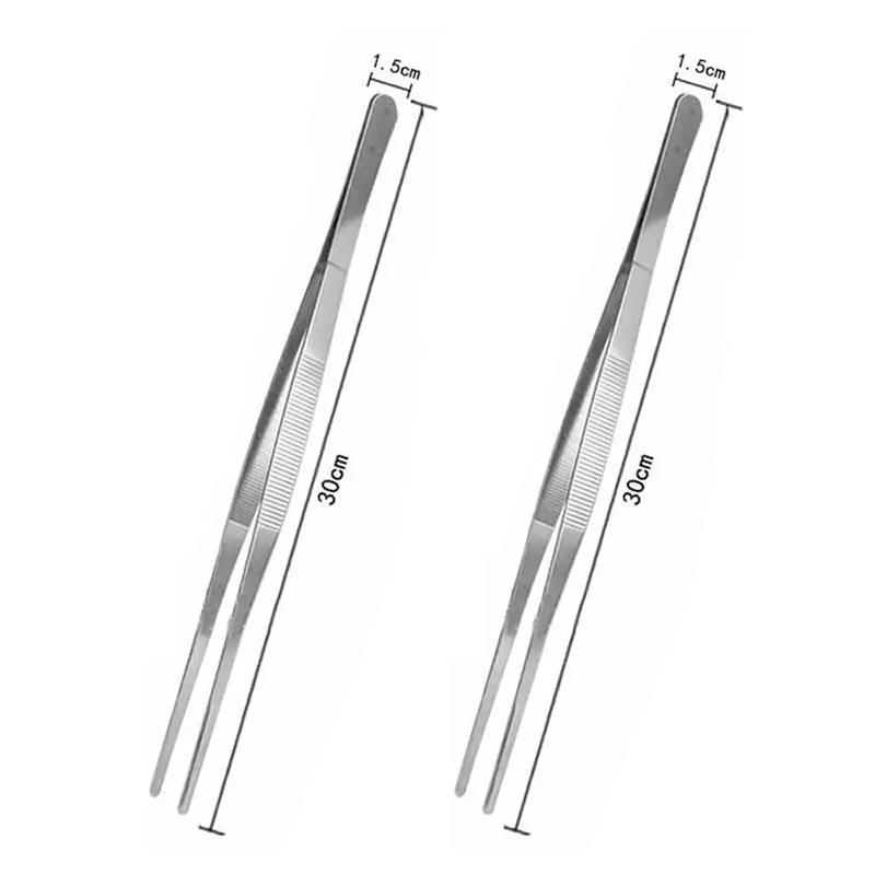 Stainless Steel Food Tongs Barbecue Tongs BBQ Clip Kitchen Clamp Cooking Tweezers Grill Pliers Kitchen Accessories CFQJ006