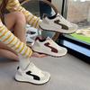 Color matching heightening shoes spring new college style daily casual little white shoes platform lace-up sports shoes