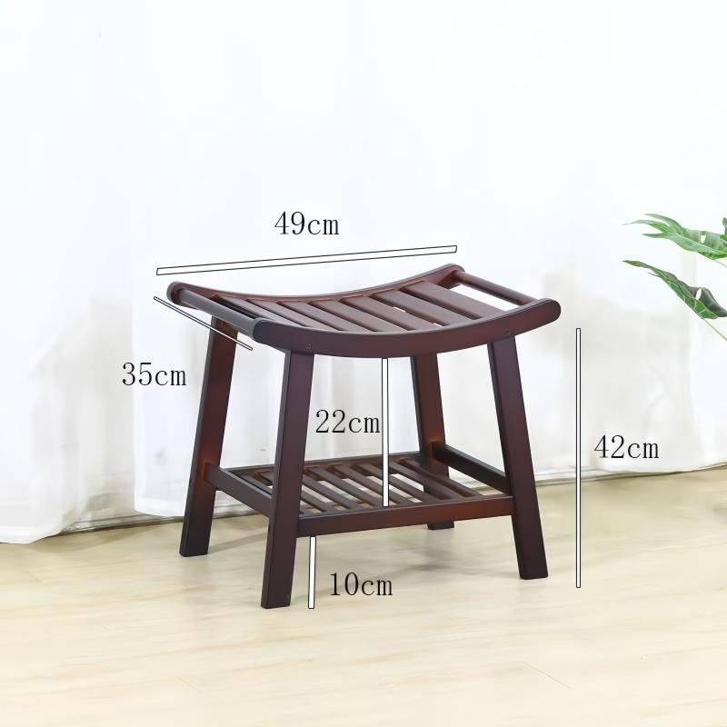Non-Slip Shower Stool Bamboo Bathroom Stool