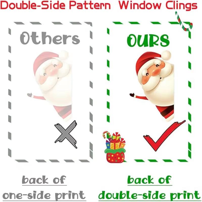Christmas Window Stickers Santa Claus Wall Stickers Merry Christmas Decoration for Home Shop Glass New Year Electrostatic Decals