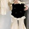 Girls Cute 3D Bow Lace Hem Sleeveless Tank Top, Kids Round Neck Cropped Vest 3 Colors