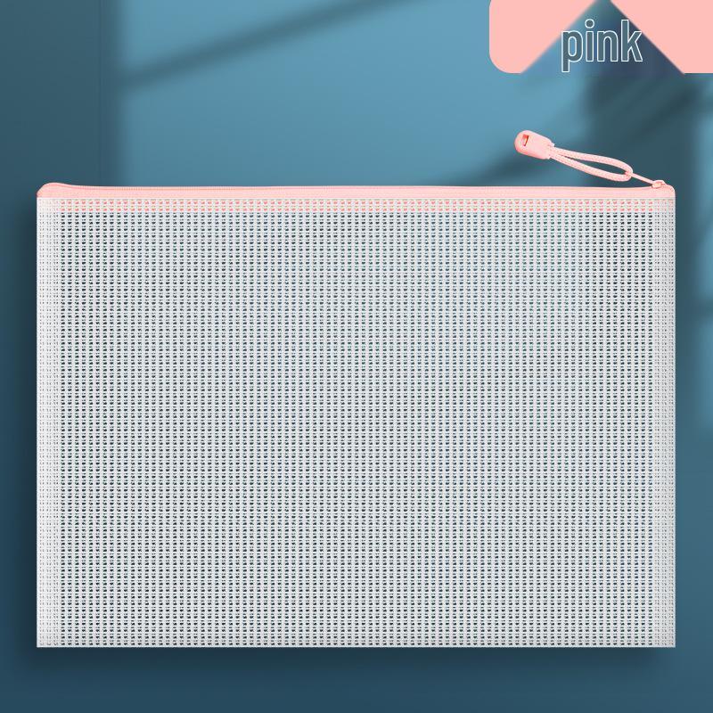 Thickened Waterproof Transparent A4 Mesh Document Bag - Handheld Exam & Office File Bag