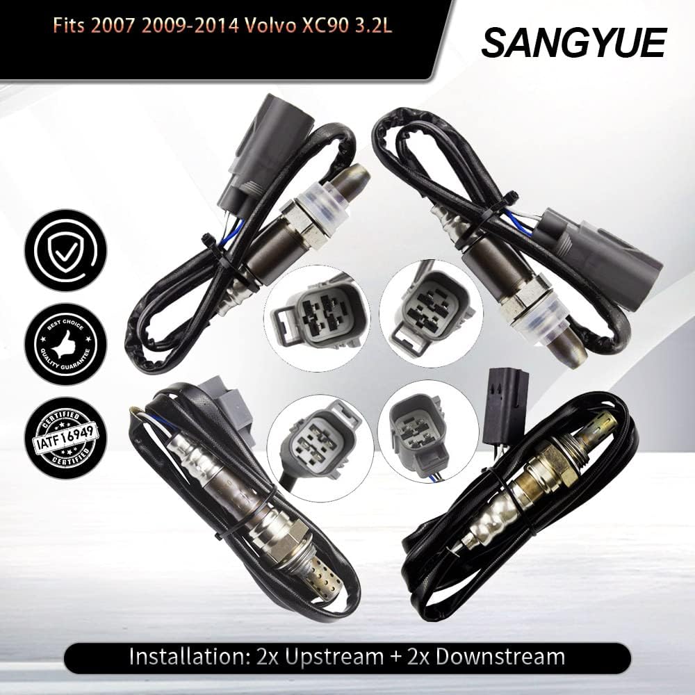 

4x Oxygen Sensor 1 & 2 for Volvo XC90 3.2L 2007 2009 2010 2011 2012 2013 2014 Upstream + Downstream