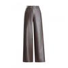 Womens High Waist Wide Leg PU Pants Loose Long Straight Trousers Petite Friendly Fall 2026