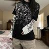 Nou brand european și american trendy de stradă top tricou fals din două piese imprimat casual cu mânecă lungă primăvară și versatil fashion respirabil