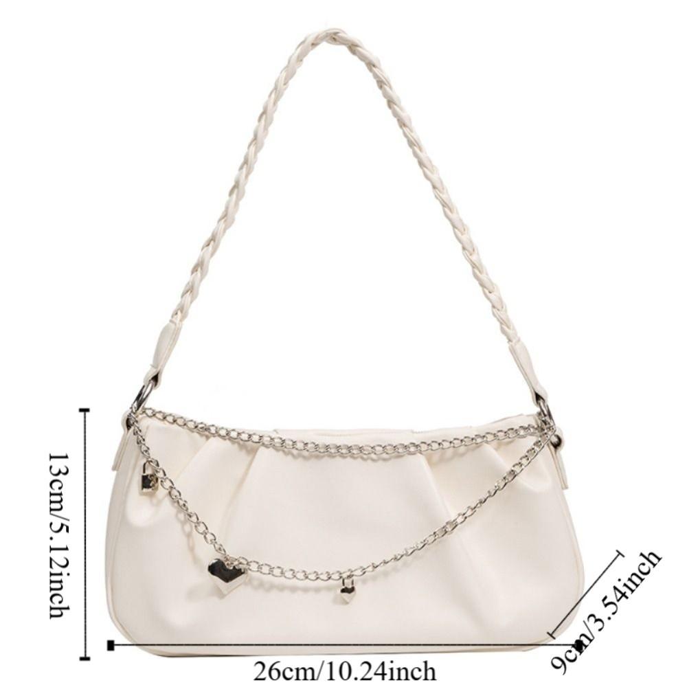 Sweet Y2K Underarm bag Pleated Cloud Square Bag Fashion PU Leather Shoulder Bag  Travel