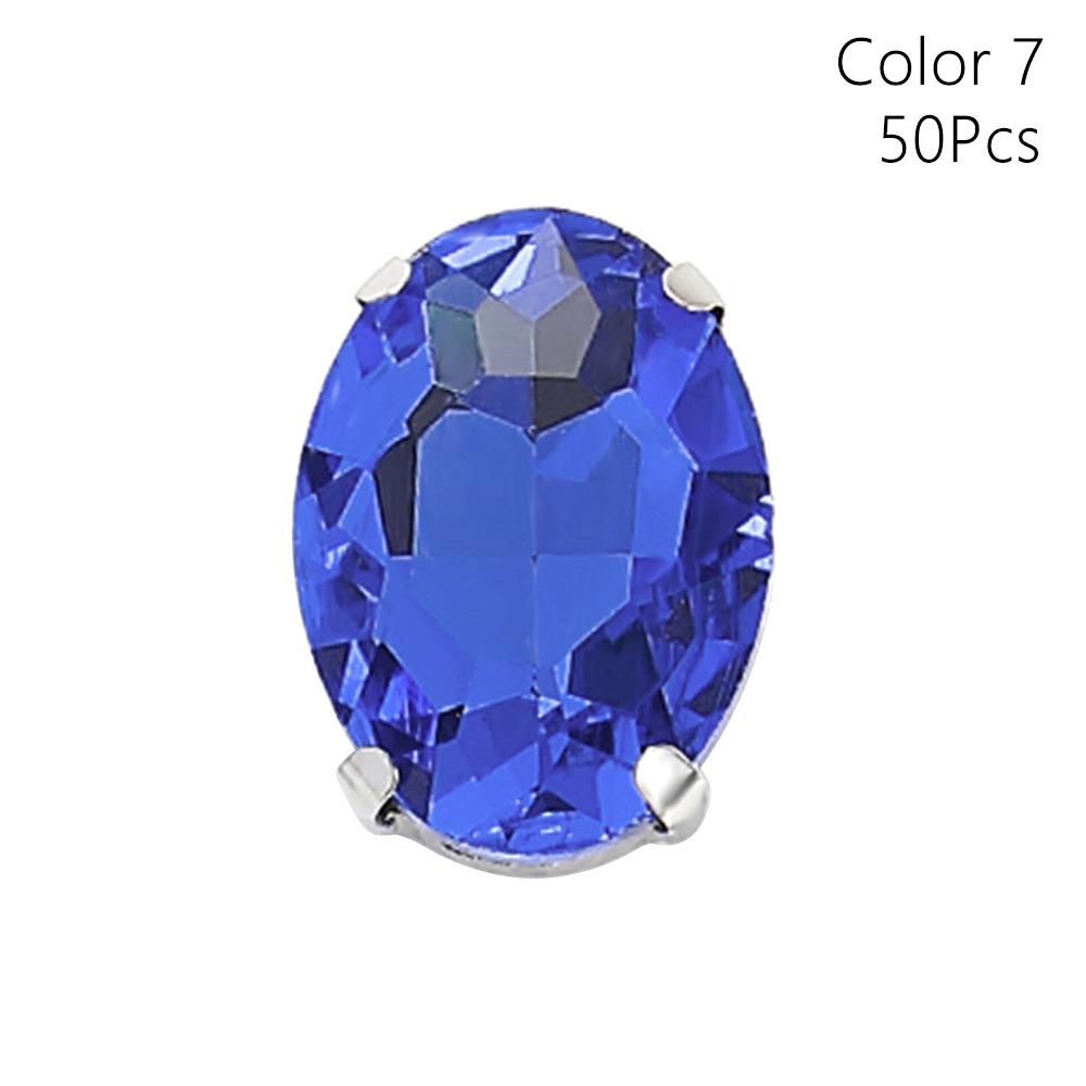 50Pcs/Pack With Silver Claw Glitter Sewing Rhinestones Sew On Diamond Beads Ornament  For Needlework