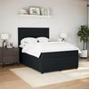 Maison Exclusive - Bed Slat Base with Mattress Black 140x200 Cm Velvet
