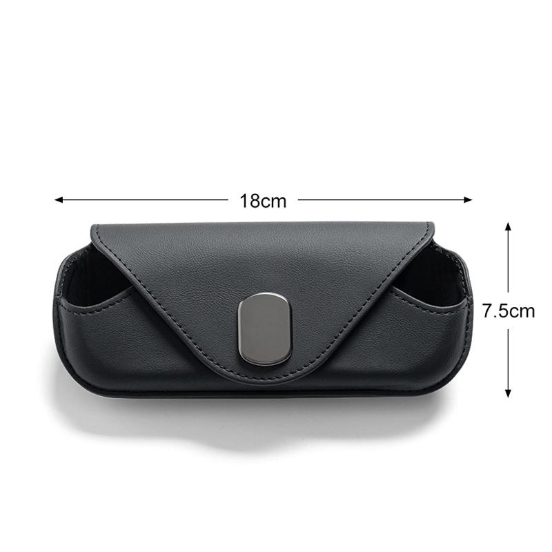 RPO5   Leather Car Magnetic Glasses Storage Case Sun Visor Flip Eyeglasses Organizer Box For Mercedes Benz GLC GLA GLB GLE GLS Sticker